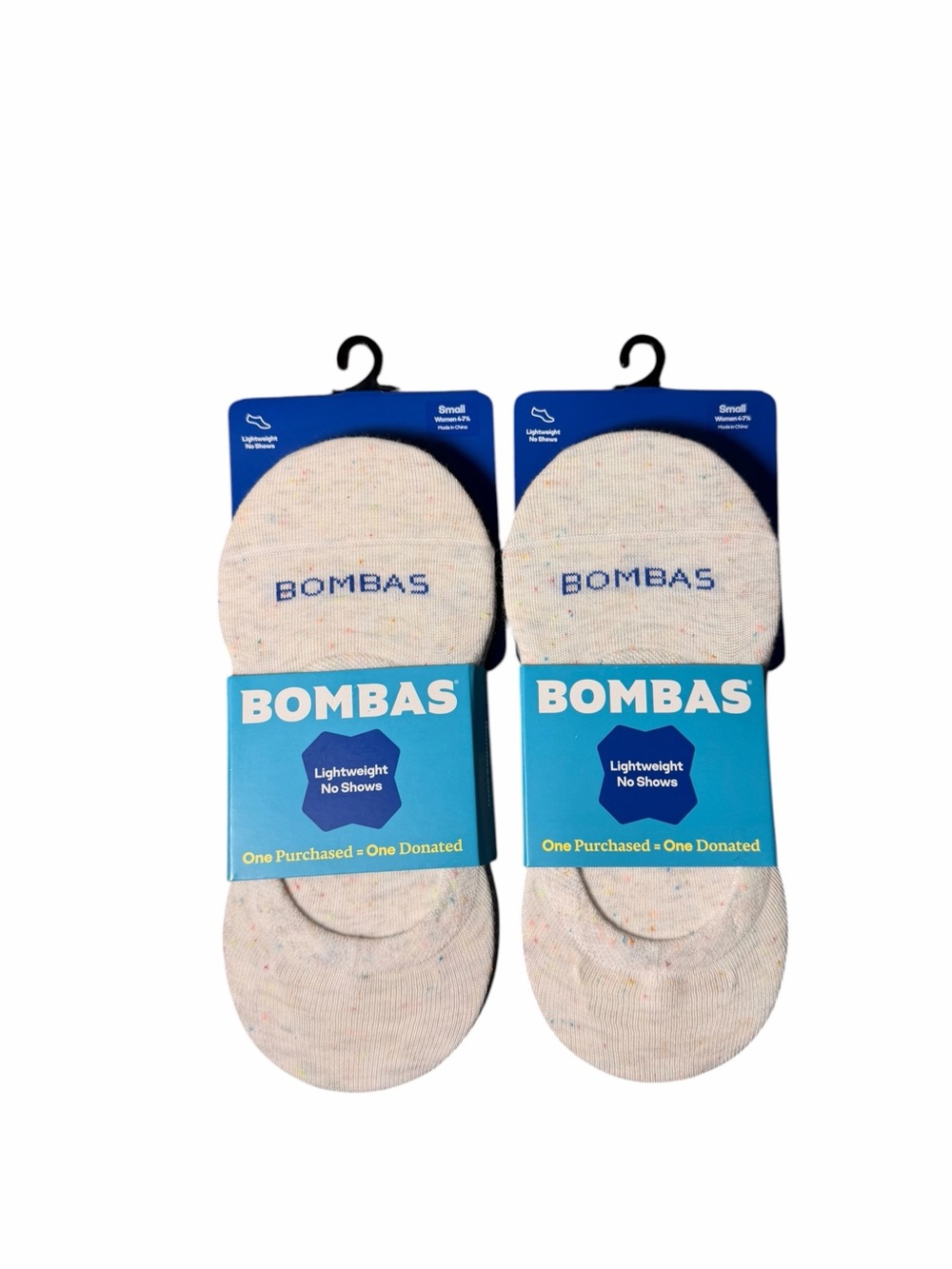 Bombas Lightweight No-Show Socks in Neutral Speckle, 6 pack SMALL NWT